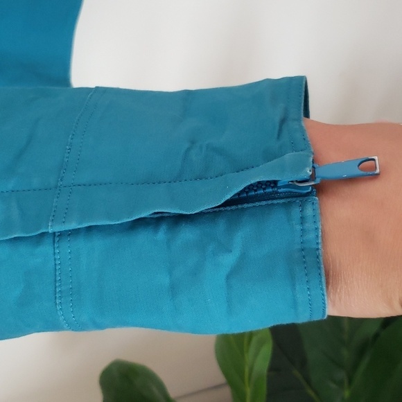 Lafayette 148 blue jacket, military style, spring fall jacket, women's size 12 - Picture 8 of 15